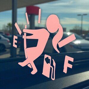 Funny Gas Gauge Empty Tank Car DecalCar Window Decoration customize size